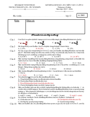 Kiểm tra định kì lần 1 môn vật lí lớp 12 thời gian 45 phút năm học 2015  2016